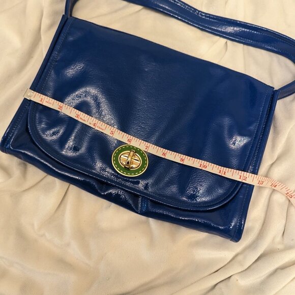 Kate Landry bright blue handbag - bright floral lining - Picture 8 of 13